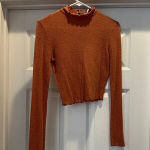 Rust Orange Long Sleeve Top